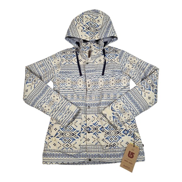 New Burton Ginger Jacket Ski Snowboard Dryride 2L Pixel Fair Isle Womens Large‎ - Picture 1 of 14